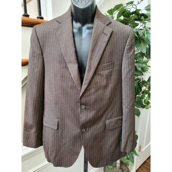 Jack Victor Men's Brown 100% Wool Single Breasted Two Buttons Fitted Blazer 40 R - Picture 2 of 11